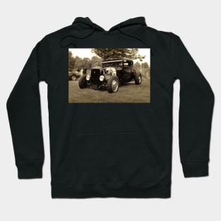 1929 Ford, Model A - black white Hoodie